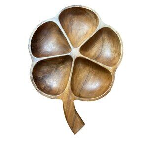 Monkey Pod Wood Clover dish